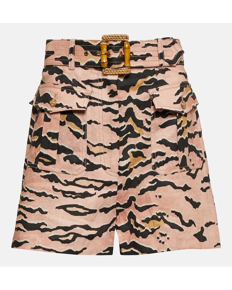 Zimmermann Shorts Matchmaker Safari in lino Multicolore