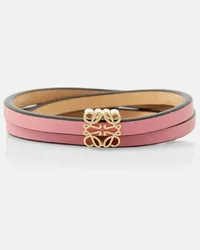 Loewe Paula's Ibiza - Bracciale Twist Anagram in pelle Rosa