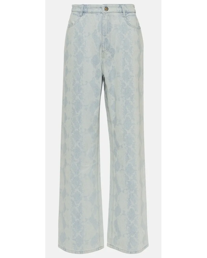 Dion Lee Jeans a gamba larga con stampa Blu
