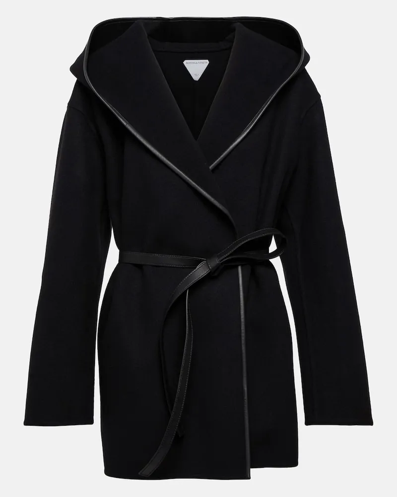 Bottega Veneta Cappotto in lana e cashmere con cintura Nero