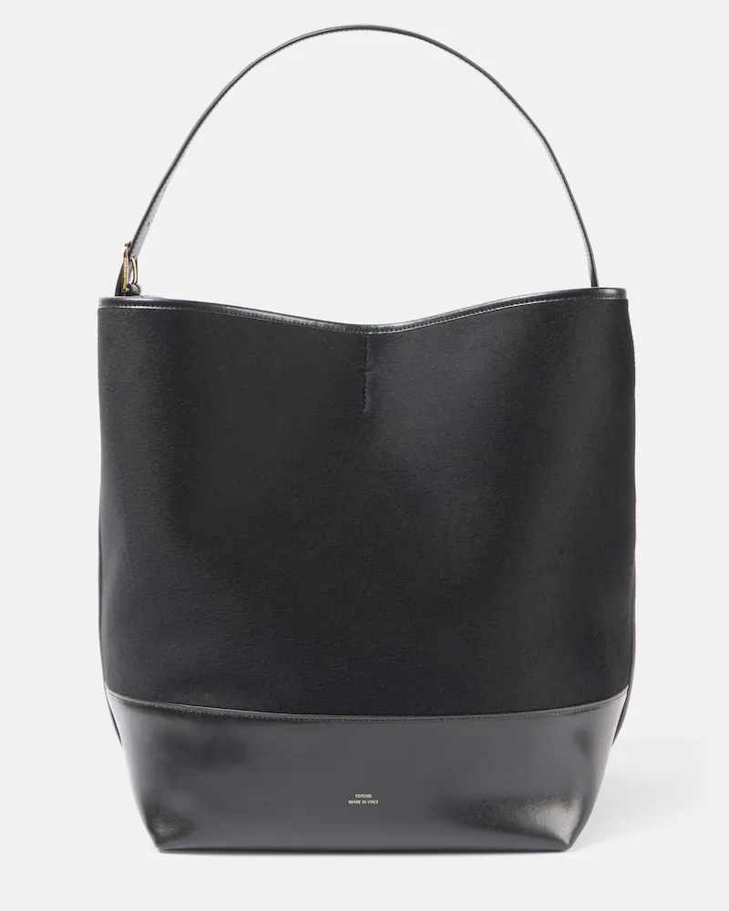 Totême Borsa in lana con pelle Nero