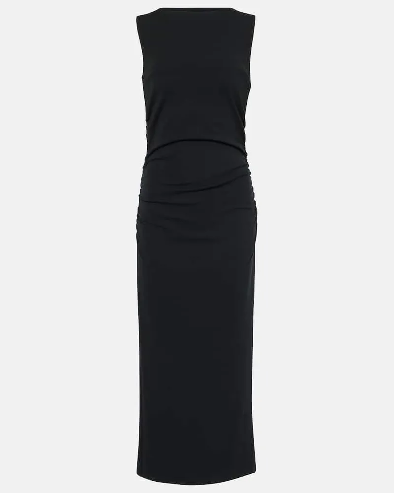 Veronica Beard Abito midi Charissa in jersey di misto cotone Nero