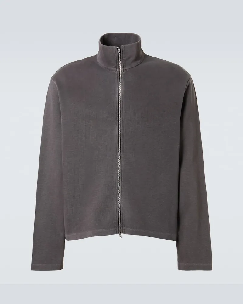 Our Legacy Felpa Shrunken in cotone con zip Grigio