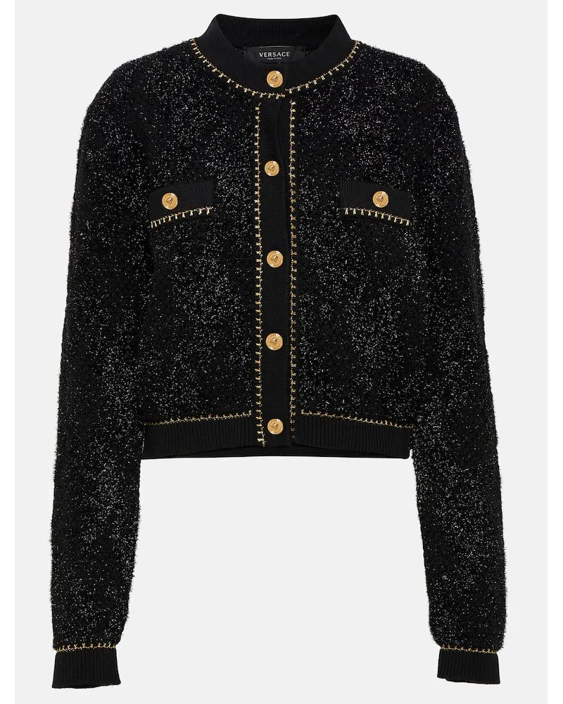 Versace Cardigan Medusa in misto lana Nero