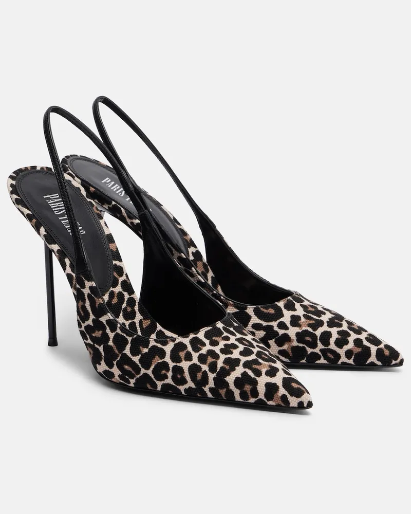 Paris Texas Pumps slingback Lidia in canvas Marrone