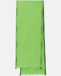 Acne Studios Sciarpa in cotone e lino Verde