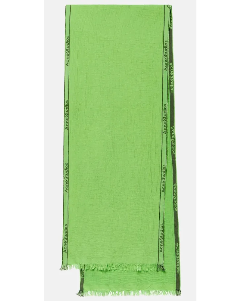 Acne Studios Sciarpa in cotone e lino Verde