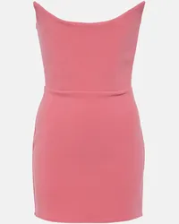 Alex Perry Abito bustier  midi in crêpe Rosa