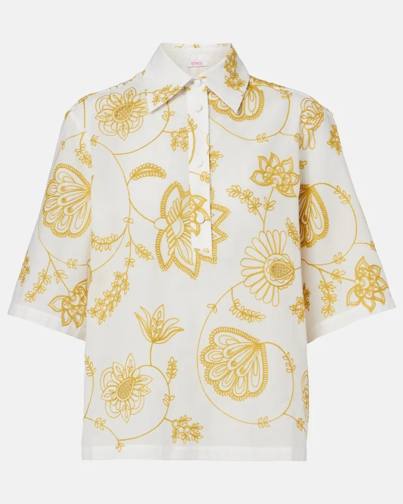 Eres Camicia Izana in misto cotone con ricamo Giallo