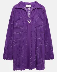 Valentino Garavani Caftano Mini Bandana in pizzo guipure Viola