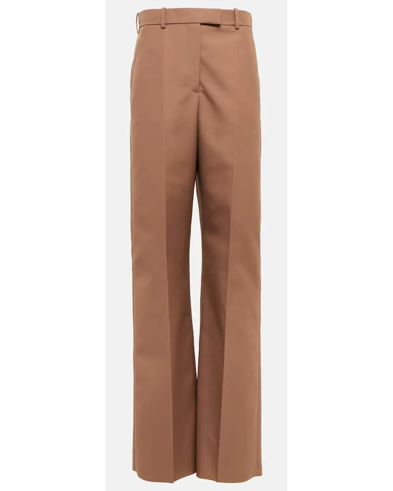 Valentino Garavani Pantaloni a gamba larga e vita alta Beige