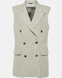 Gabriela Hearst Gilet Mayte in cashmere e lino Grigio