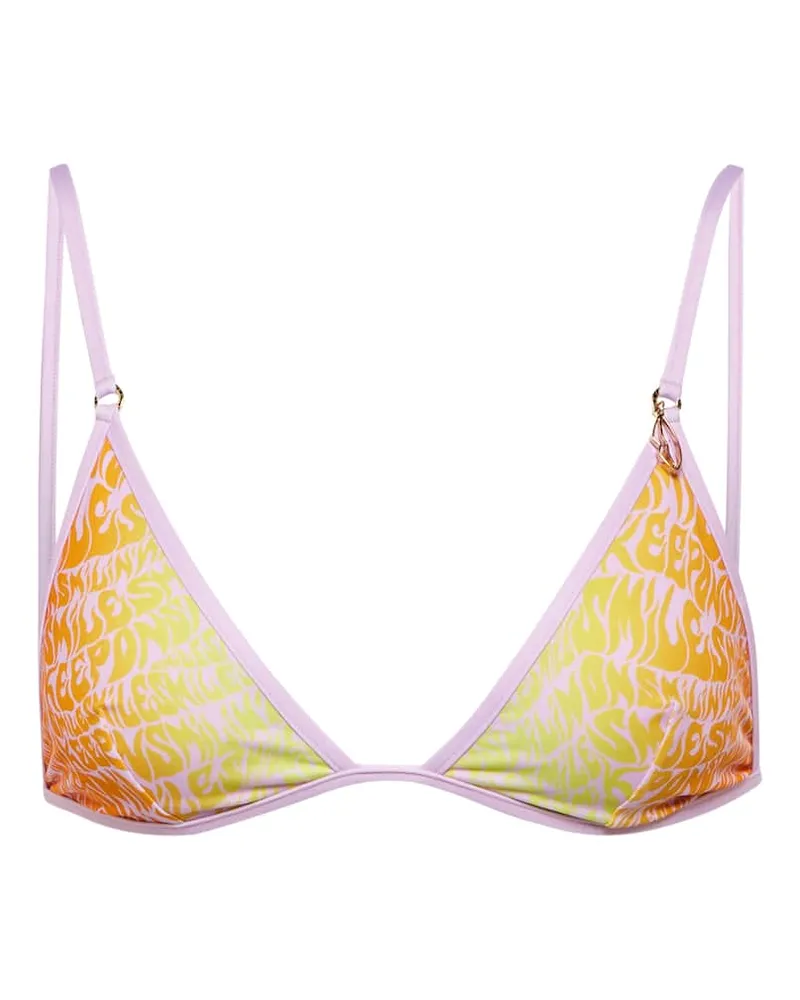 Stella McCartney Top bikini a triangolo con stampa Multicolore