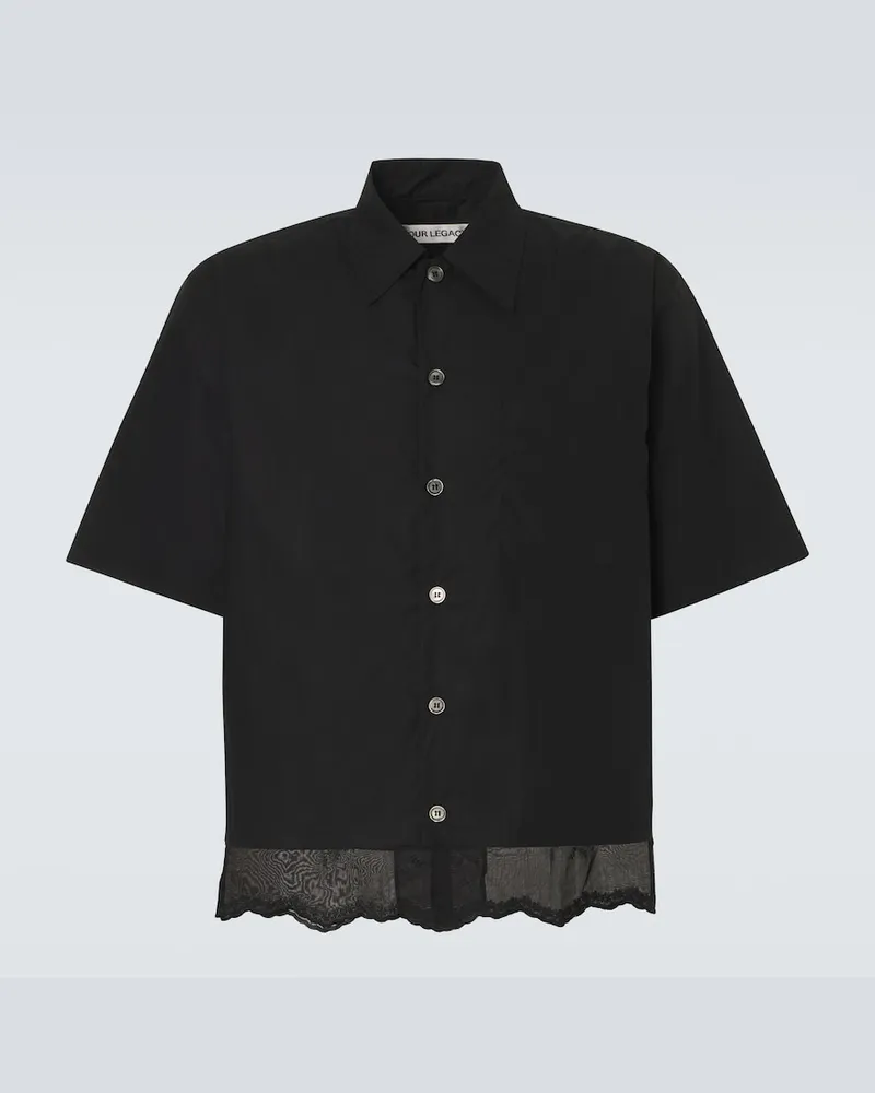 Our Legacy Camicia in popeline di cotone con ricamo Nero