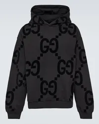 Gucci Felpa in cotone con cappuccio Nero