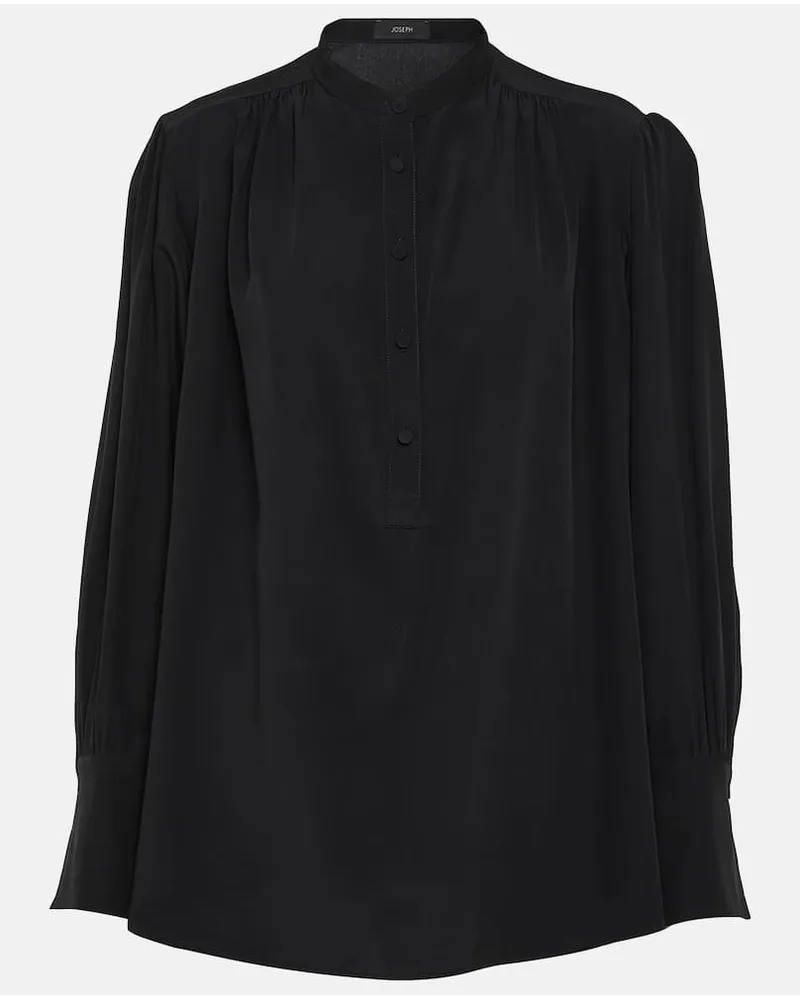 Joseph Blusa Buci in seta crÃªpe de chine Nero