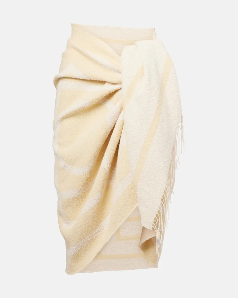 Totême Sciarpa Monogram in jacquard di misto cotone Neutro