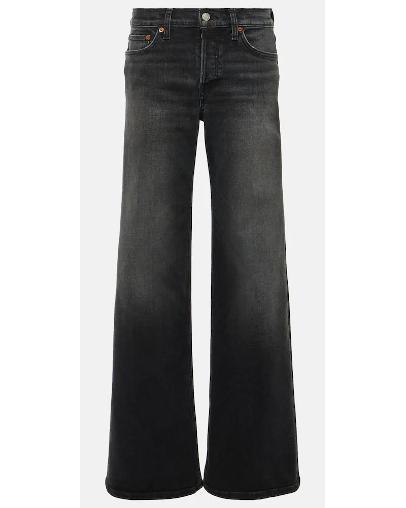 RE/DONE Jeans a gamba larga e vita media Nero
