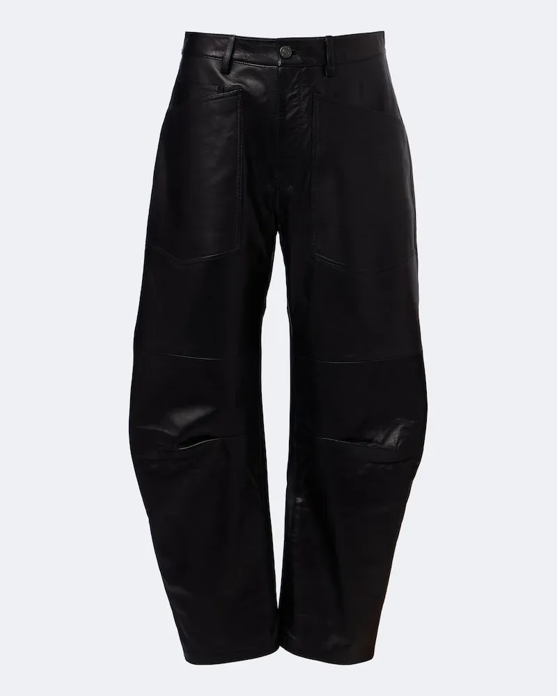 Nili Lotan Pantaloni barrel in pelle Nero
