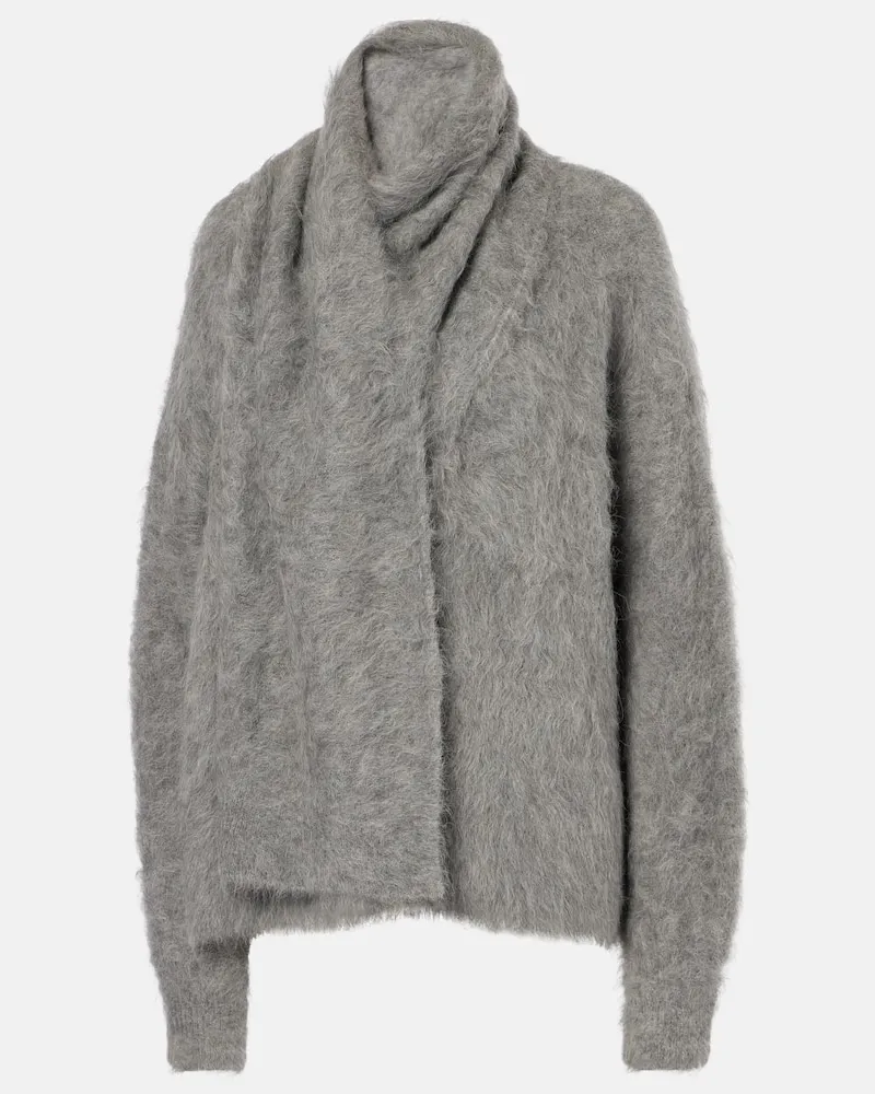 Totême Pullover in misto alpaca con sciarpa Grigio