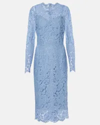 Dolce & Gabbana Abito midi in pizzo floreale Blu