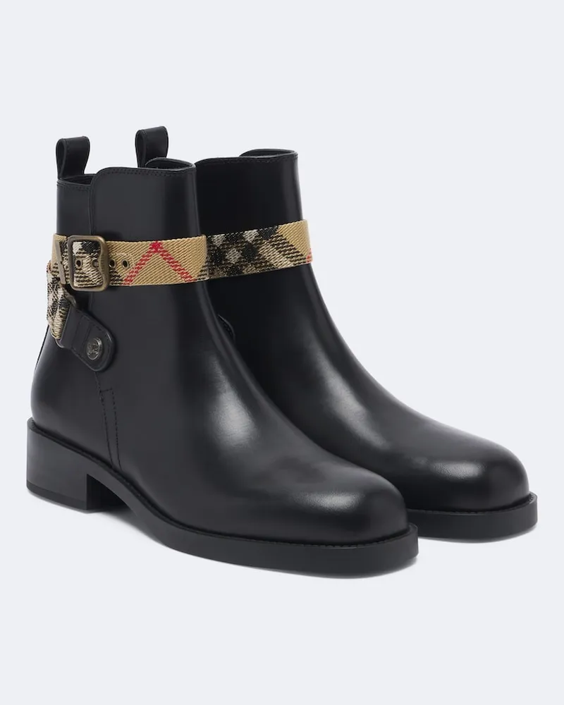 Burberry Stivaletti Huntley in pelle Burberry Check Nero