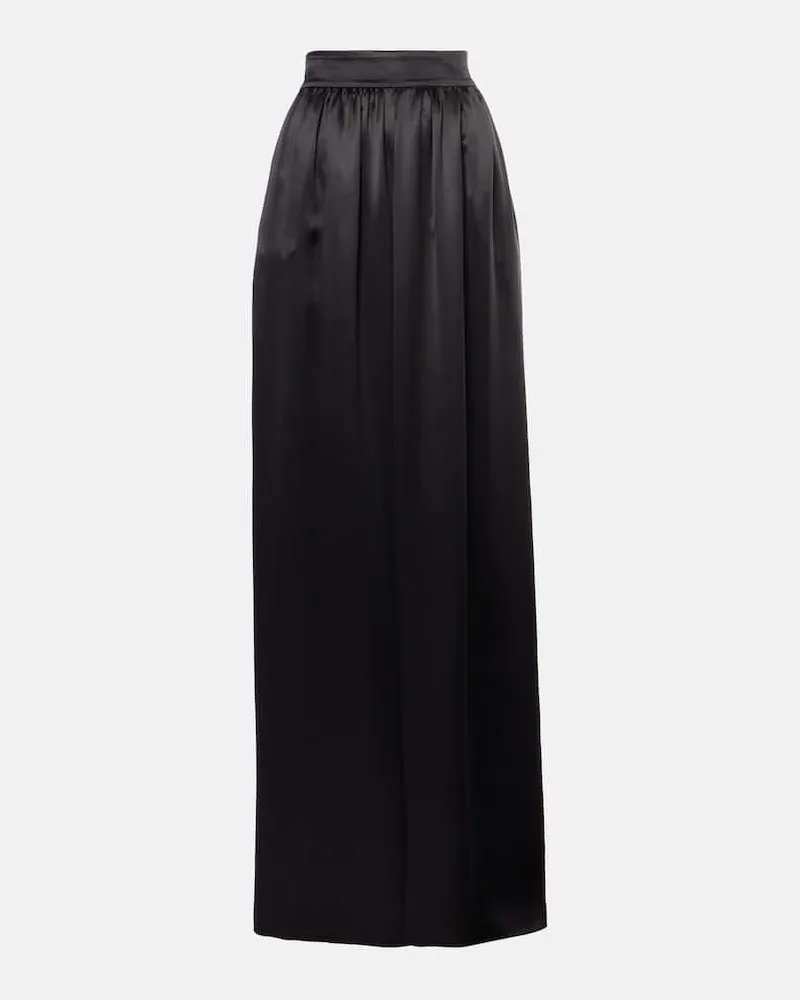 Dolce & Gabbana Gonna lunga in raso di seta Nero
