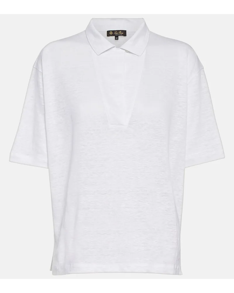 Loro Piana Top in lino Bianco