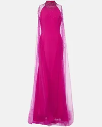 Jenny Packham Abito lungo Limelight con cristalli Rosa