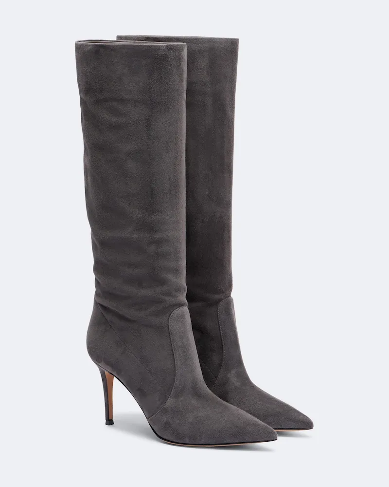 Gianvito Rossi Stivali Hansen in suede Grigio