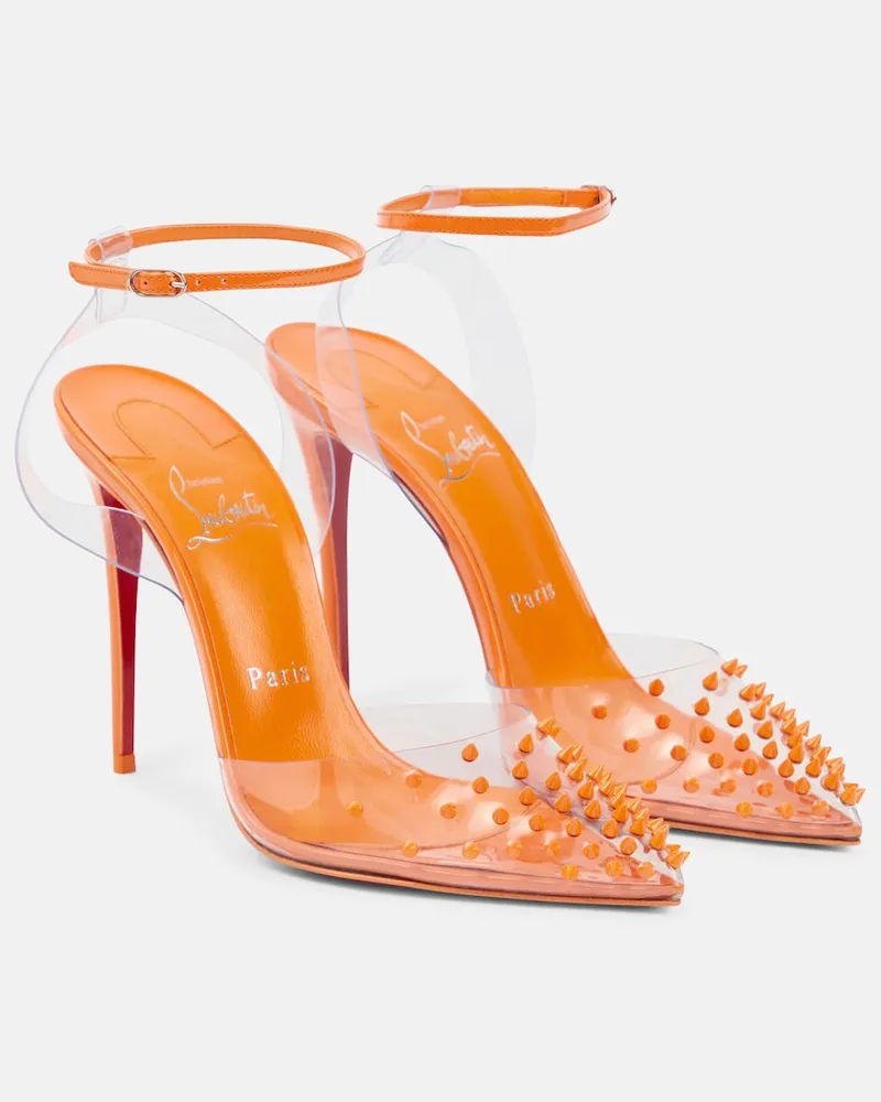 Christian Louboutin Pumps Spikoo 100 in PVC e vernice Arancione