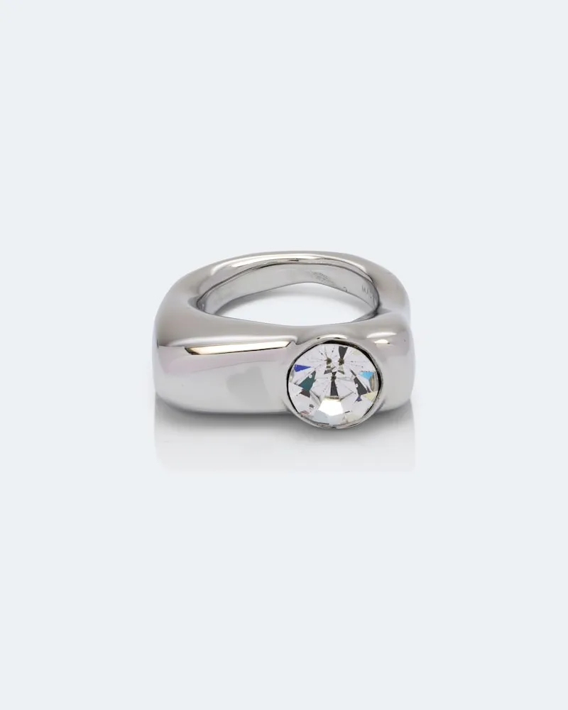 Dries van Noten Anello con cristallo Argento