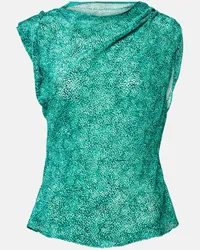 Isabel Marant Top Samia in misto seta Verde