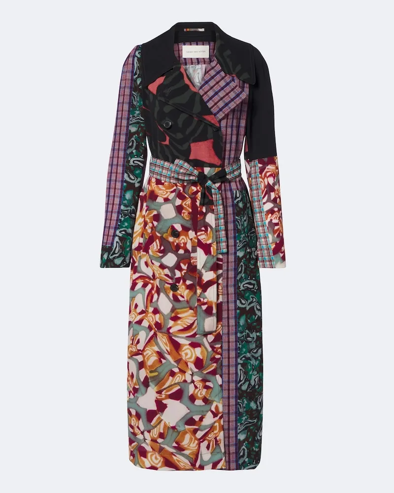Dries van Noten Cappotto a portafoglio con stampa Multicolore