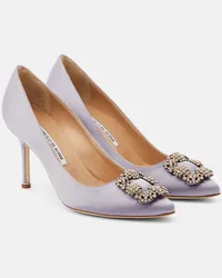 Manolo Blahnik Pumps Hangisi 90 in raso Viola