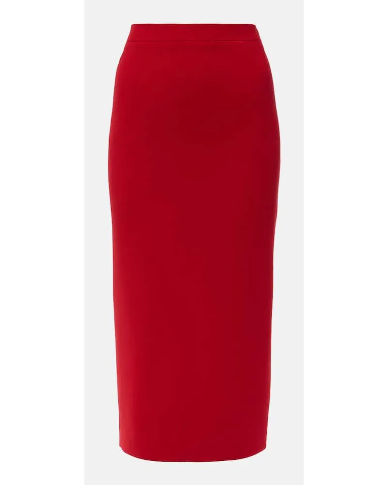 Alessandra Rich Gonna midi in lana Rosso