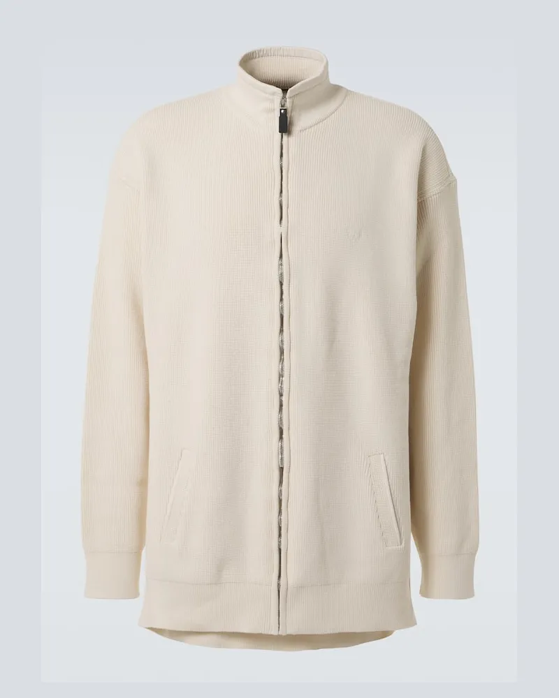 Balenciaga Cardigan in misto cotone con zip Bianco
