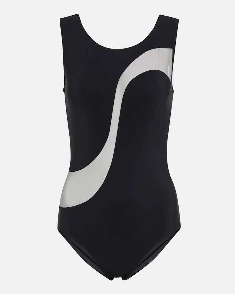 Karla Colletto Costume intero con finiture in mesh Nero