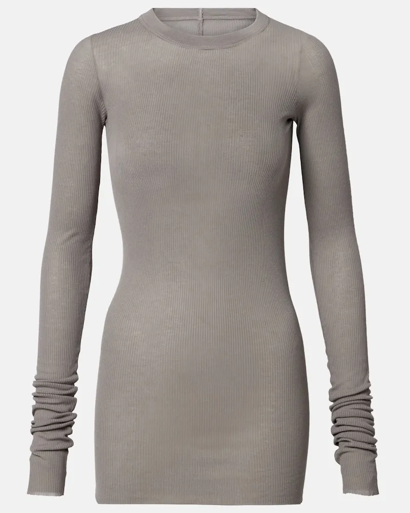 Rick Owens Top in maglia a coste Grigio