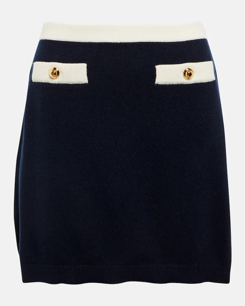 Miu Miu Minigonna in cashmere Blu