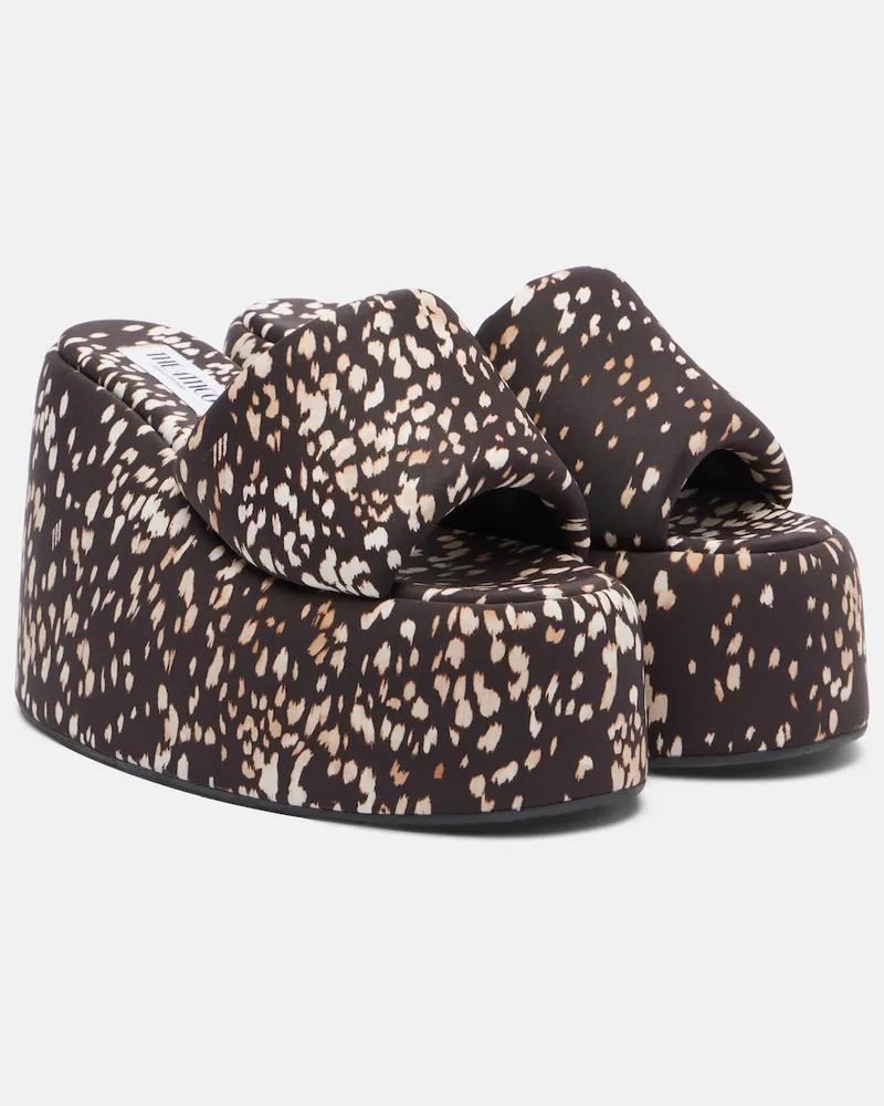 ATTICO Sandali platform Mochi con stampa leopardata Marrone