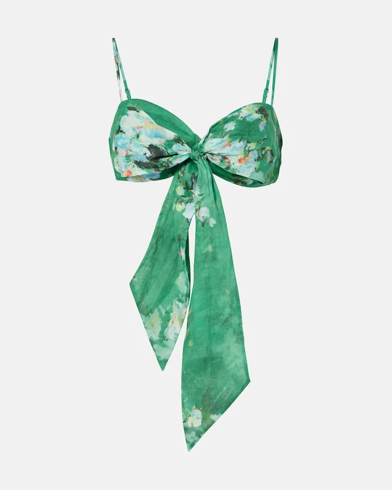 Zimmermann Bralette Everley in ramia con fiocco Verde
