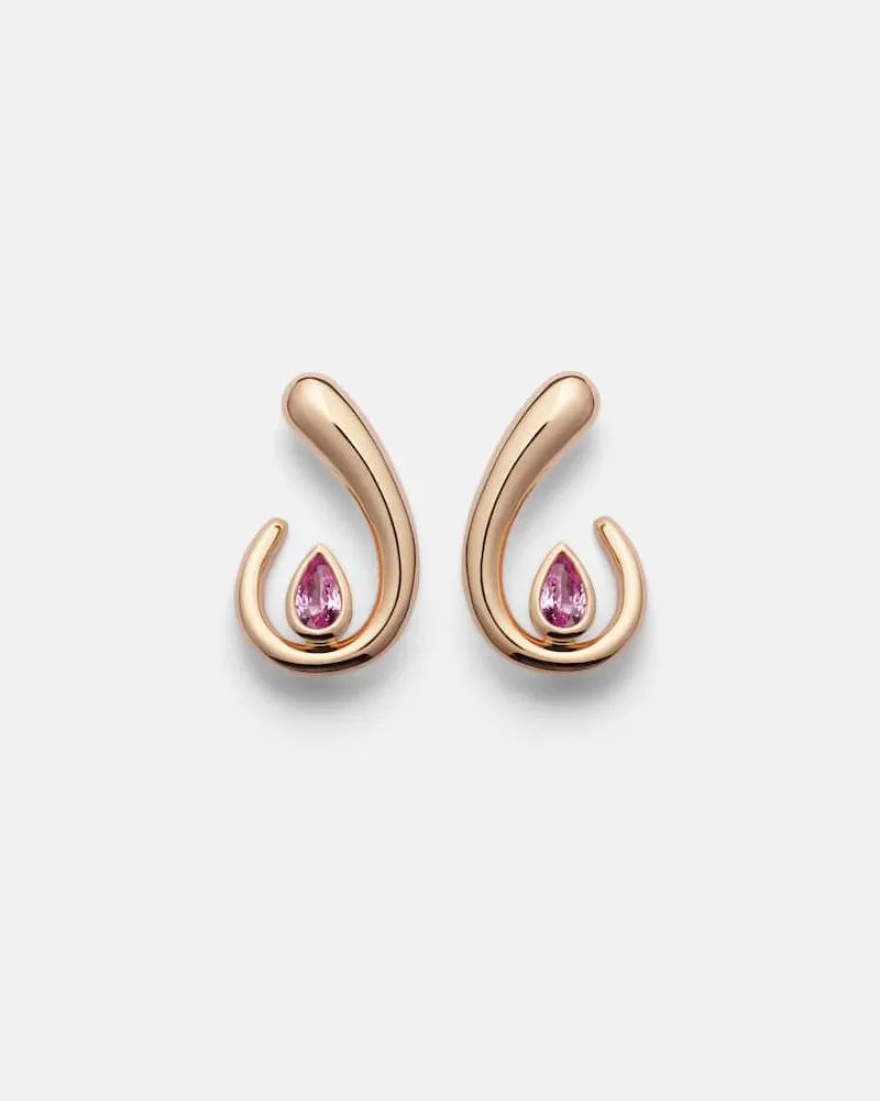 SHAY Orecchini in oro rosa 18kt con zaffiri Oro