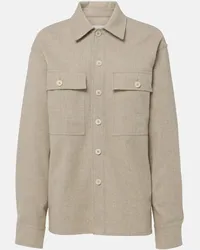 Jil Sander Giacca camicia in lana vergine Beige