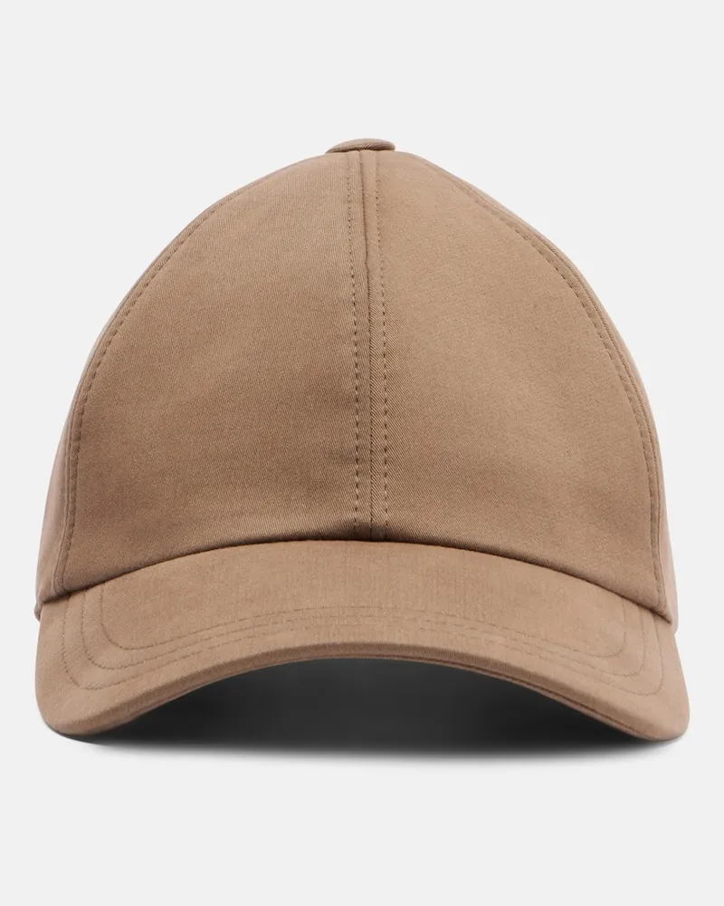 The Row Cappello da baseball Caspian in cotone e cashmere Marrone
