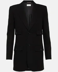 Saint Laurent Blazer monopetto in crêpe Nero