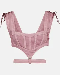 Jean Paul Gaultier x KNWLS - Top di jeans con cut-out Viola