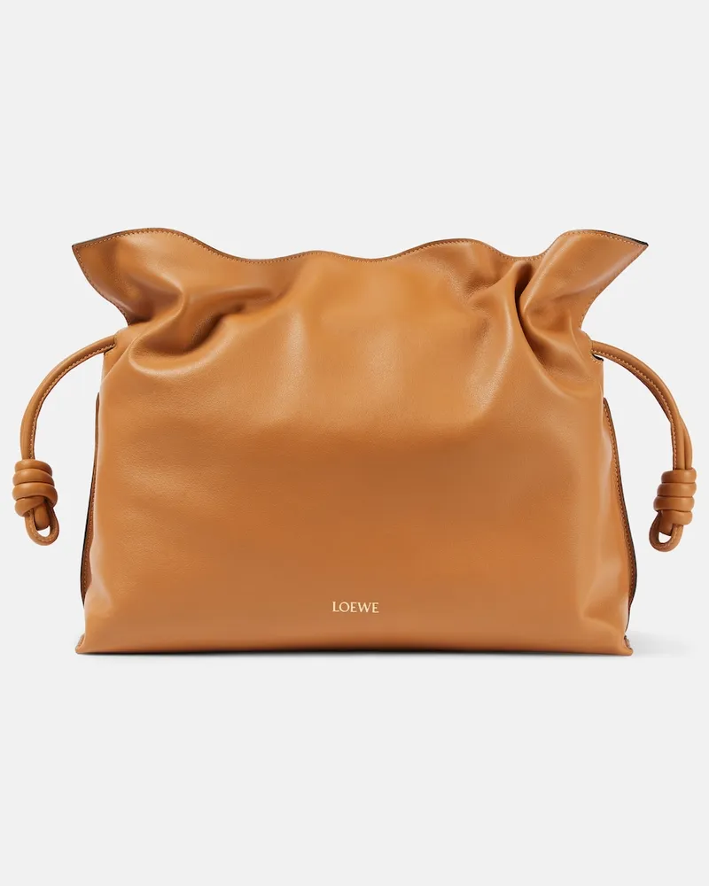 Loewe Clutch Flamenco Large in pelle Marrone