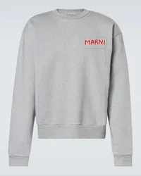 Marni Felpa in jersey di cotone Grigio