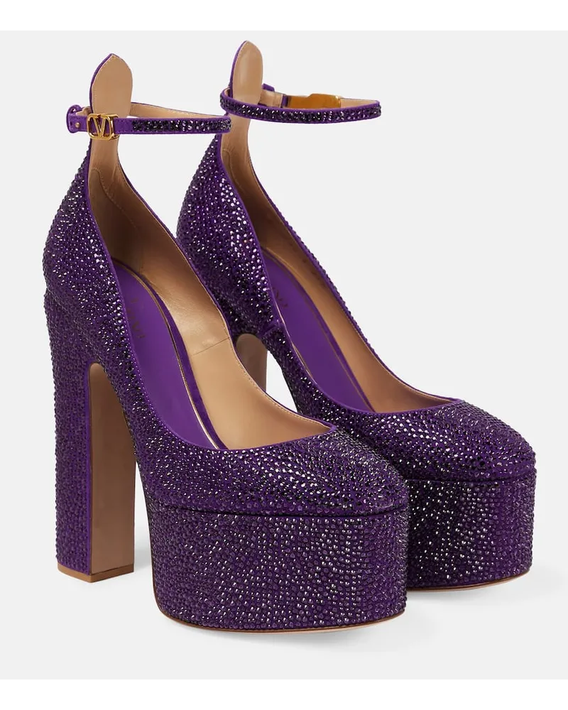 Valentino Garavani Pumps Tan-Go con cristalli e plateau Viola